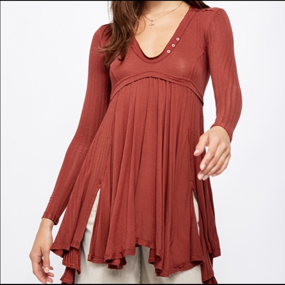 Free People Tops - NWT Free People Birdie Henley Split Top